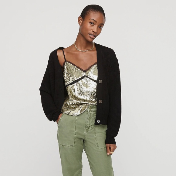 J Crew Collection Cami Tank Womens S Gold Sequin Tulle Party Holiday NEW $110 - Picture 4 of 4